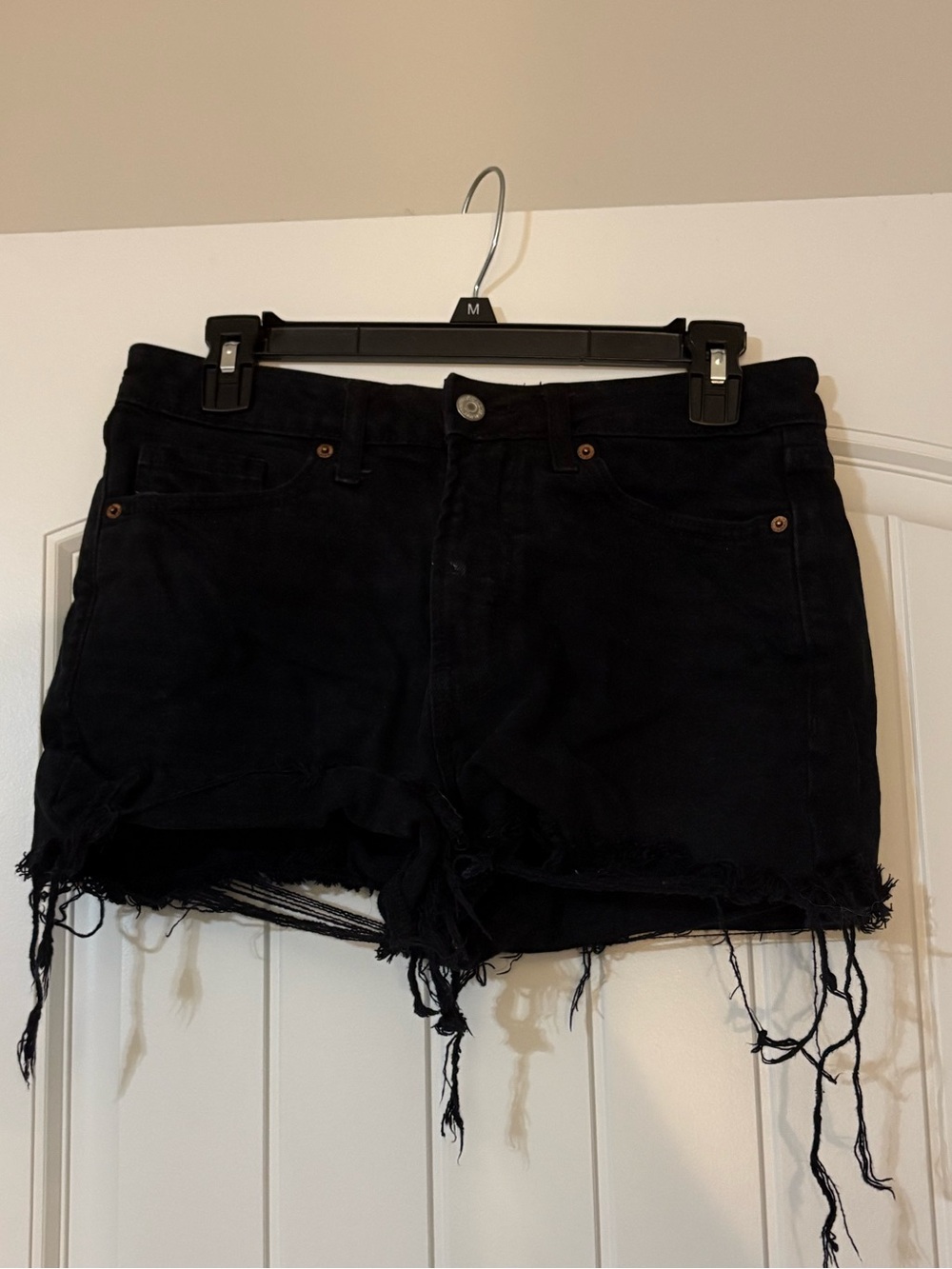 Old Navy Black Distressed Denim Shorts